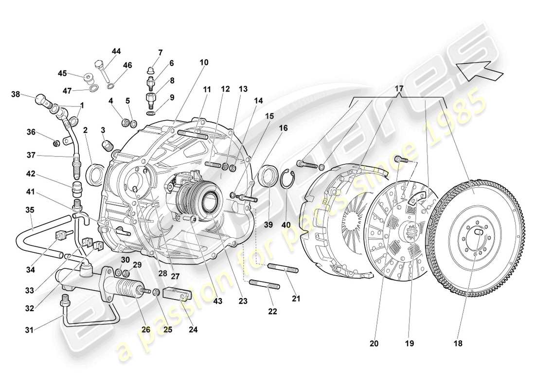 lamborghini lp640 coupe (2009) diagrama de piezas del acoplamiento