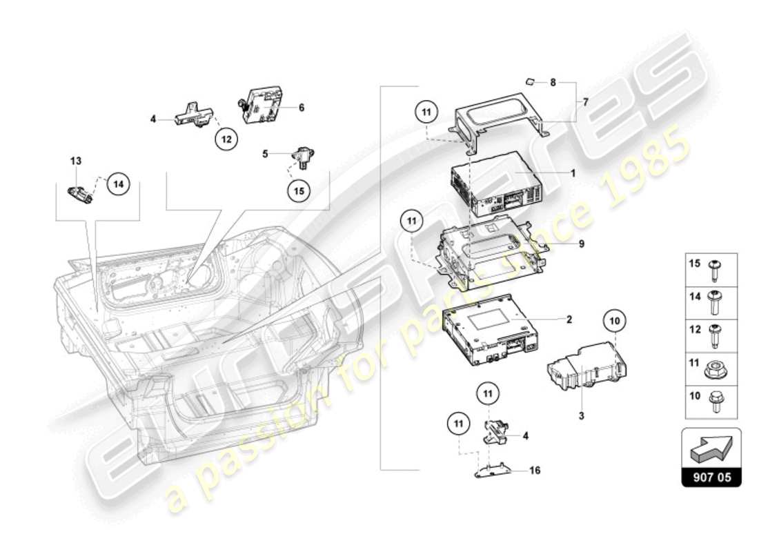 lamborghini ultimae (2022) electricidad diagrama de piezas