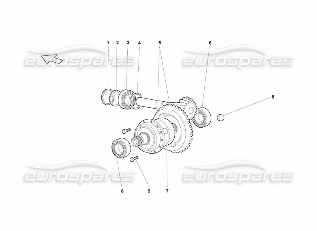 lamborghini murcielago lp670 diferencial trasero diagrama de piezas
