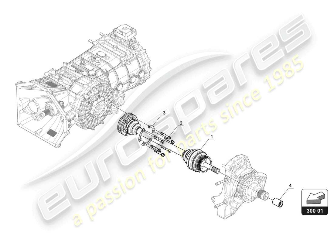 lamborghini 2017 (gt3) diagrama de piezas del eje de transmisión