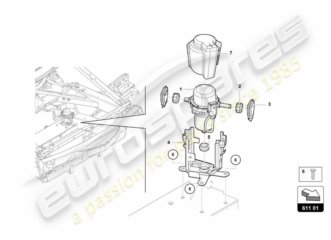 lamborghini centenario roadster (2017) bomba de vacío para servo freno diagrama de piezas
