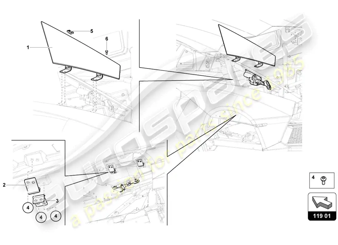 lamborghini lp720-4 coupe 50 (2014) diagrama de piezas de la flap de control de aire