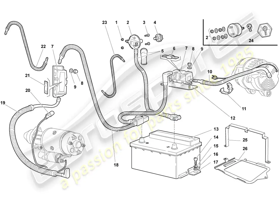 lamborghini murcielago coupe (2006) main fuse socket diagrama de piezas