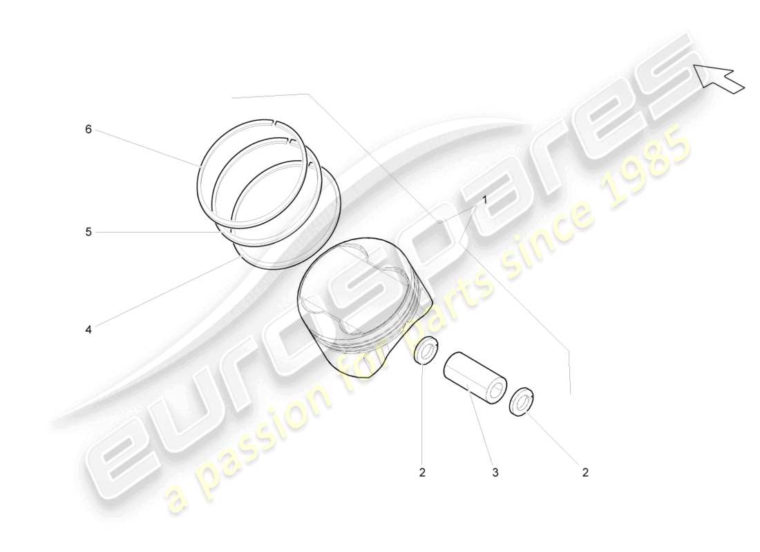 lamborghini lp570-4 sl (2012) pistón diagrama de piezas