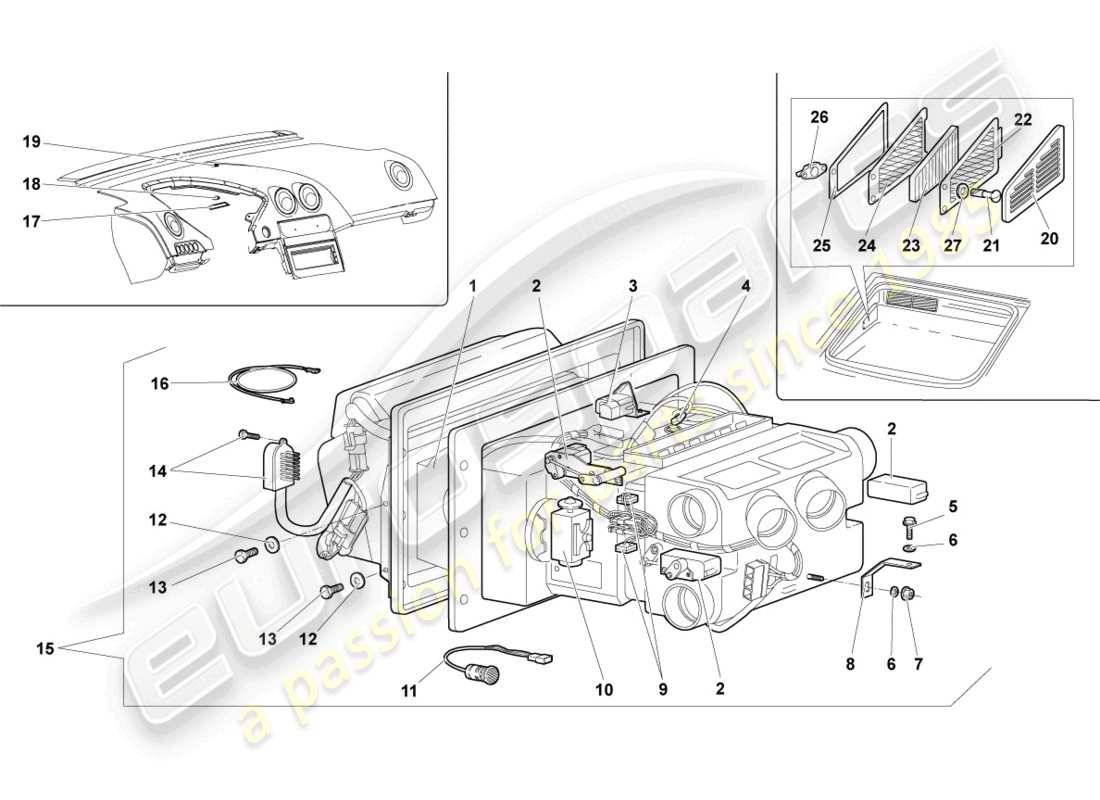 un diagrama de piezas del catálogo de piezas lamborghini lp640 roadster (2010)