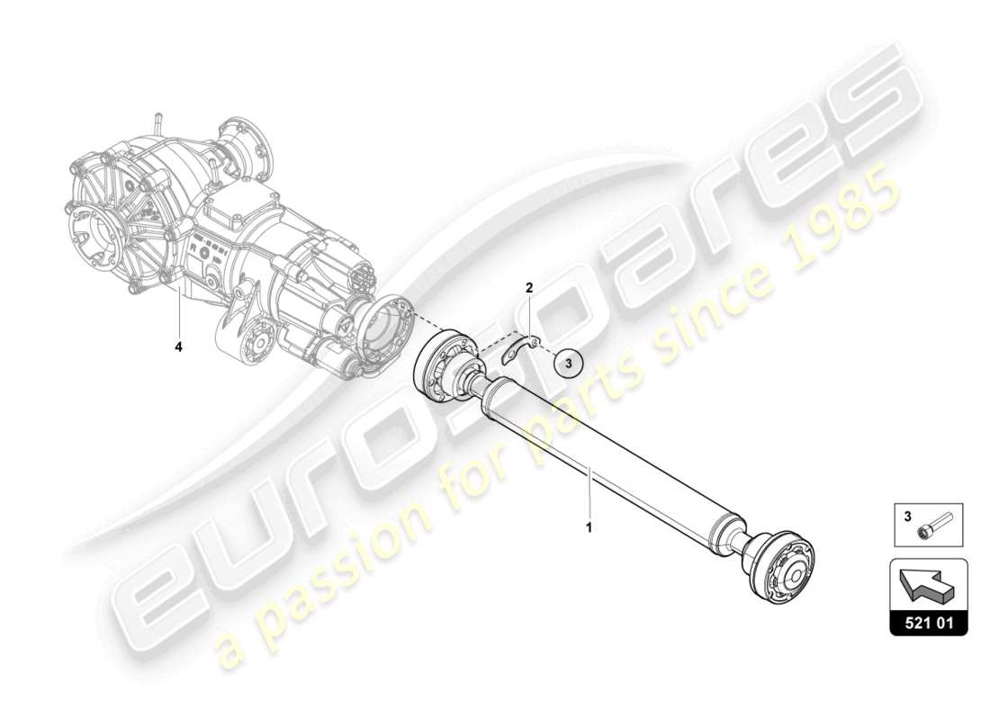lamborghini countach lpi 800-4 (2022) diagrama de piezas del eje cardán