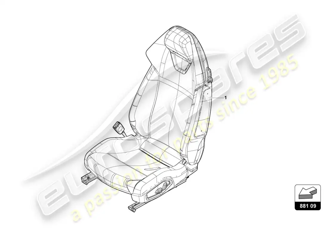 lamborghini lp610-4 avio (2016) asiento 'moldeado avio' diagrama de piezas