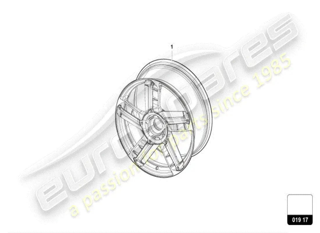 lamborghini huracan evo spyder (accessories) diagrama de piezas de llanta de aluminio
