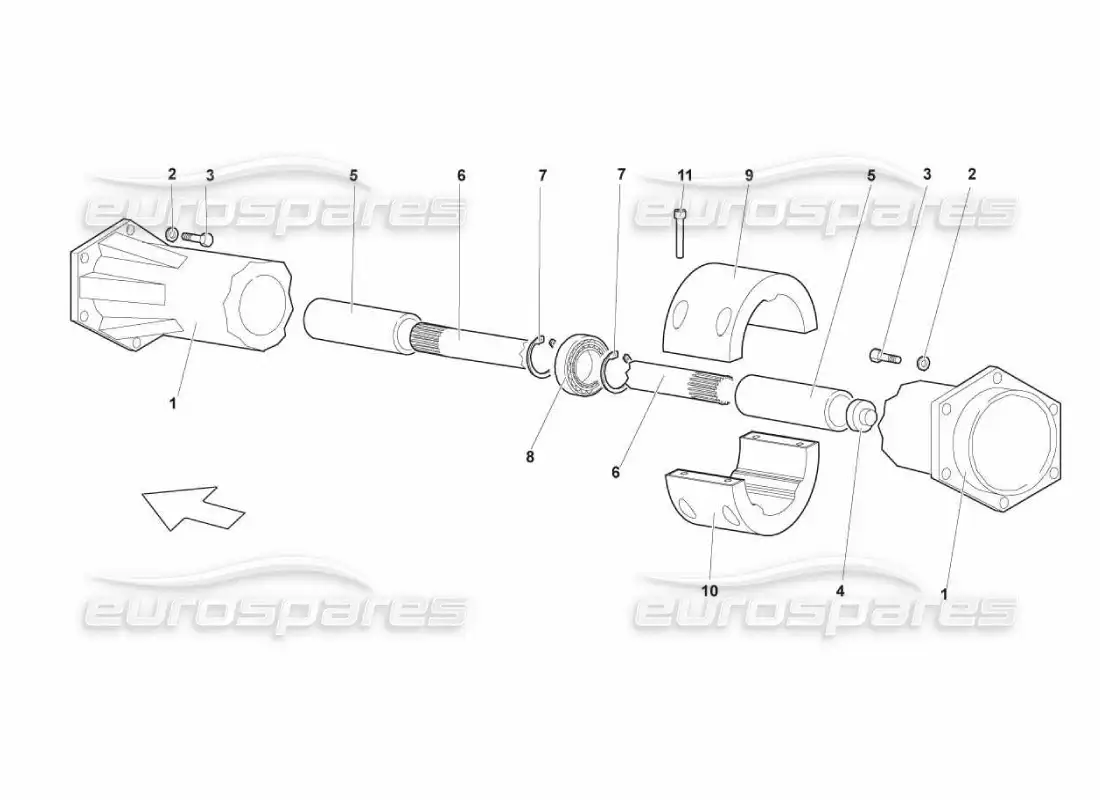 lamborghini murcielago lp670 árbol de transmisión diagrama de piezas