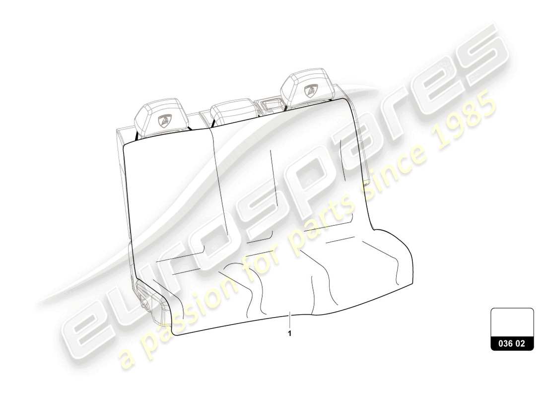 lamborghini urus s (accessories) diagrama de piezas de la almohadilla del asiento