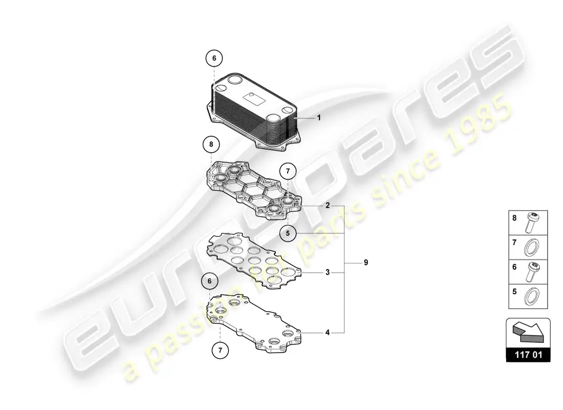 lamborghini lp580-2 coupe (2017) gear oil cooler diagrama de piezas