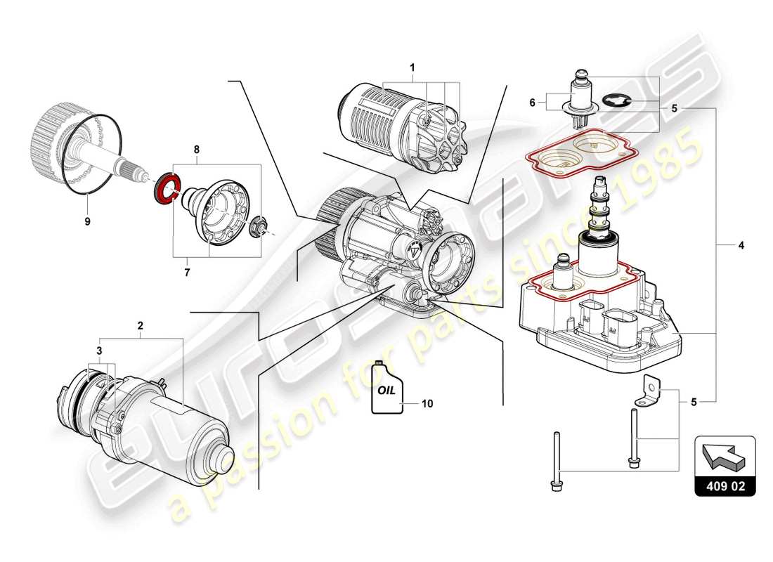 lamborghini ultimae (2022) diagrama de piezas del filtro de aceite