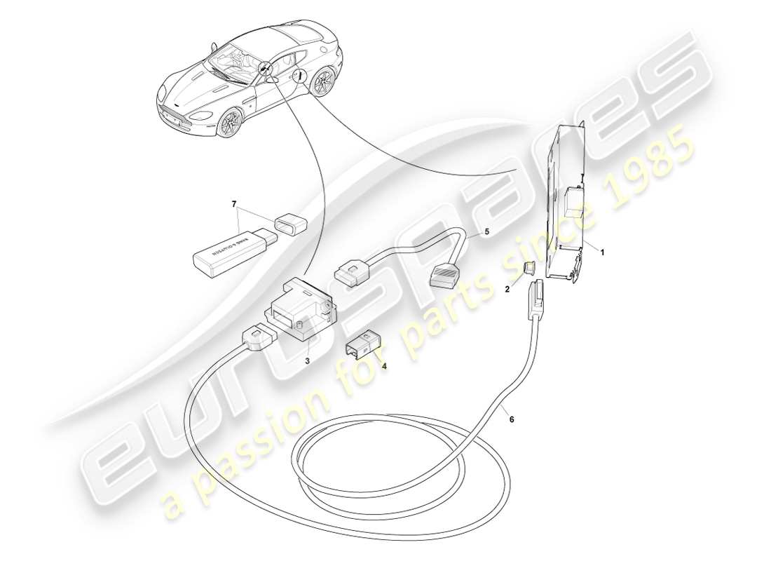 aston martin v8 vantage (2007) mp3 diagrama de partes multimedia