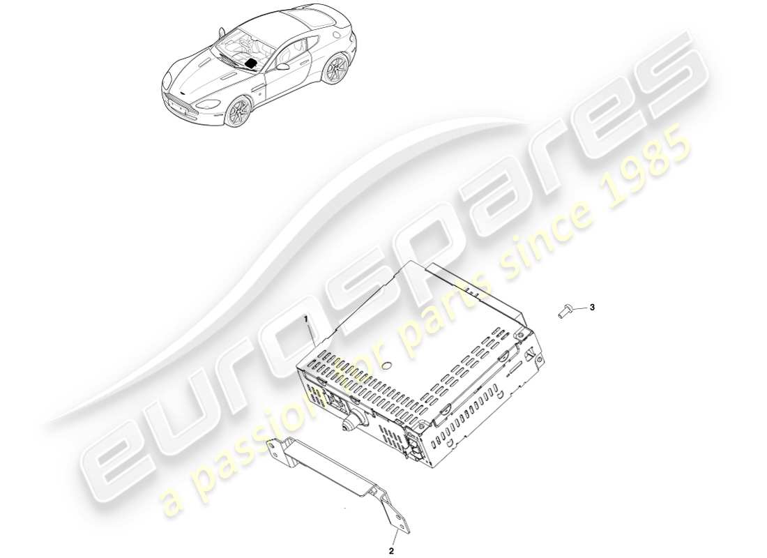aston martin v8 vantage (2007) diagrama de piezas del reproductor multimedia