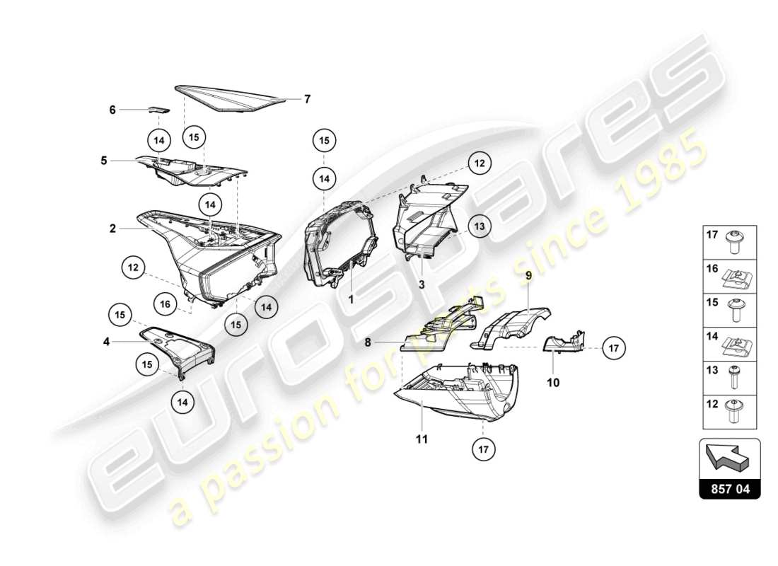 lamborghini tecnica (2024) carcasa de instrumentos para cuentarrevoluciones y distancia diario esquema de piezas