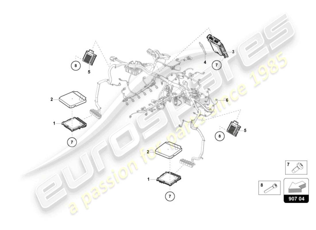 lamborghini revuelto coupe (2024) unidad de control para motores a gasolina esquema de piezas