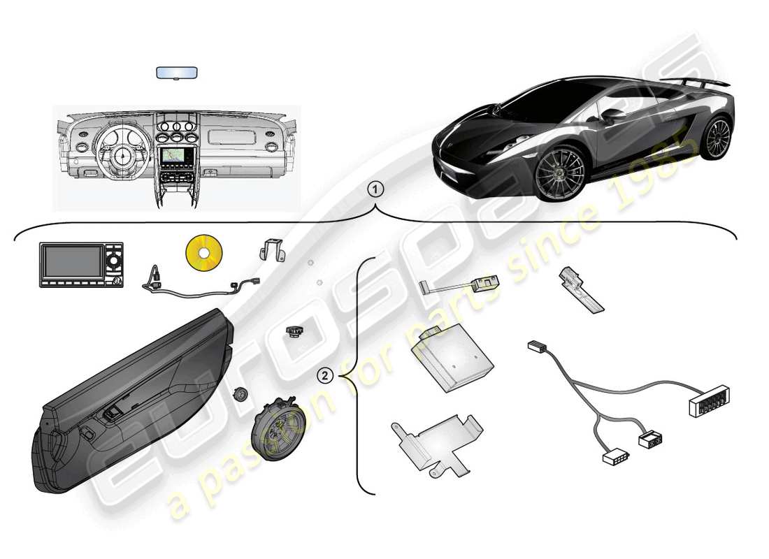 lamborghini gallardo coupe (accessories) kit de actualización diagrama de piezas