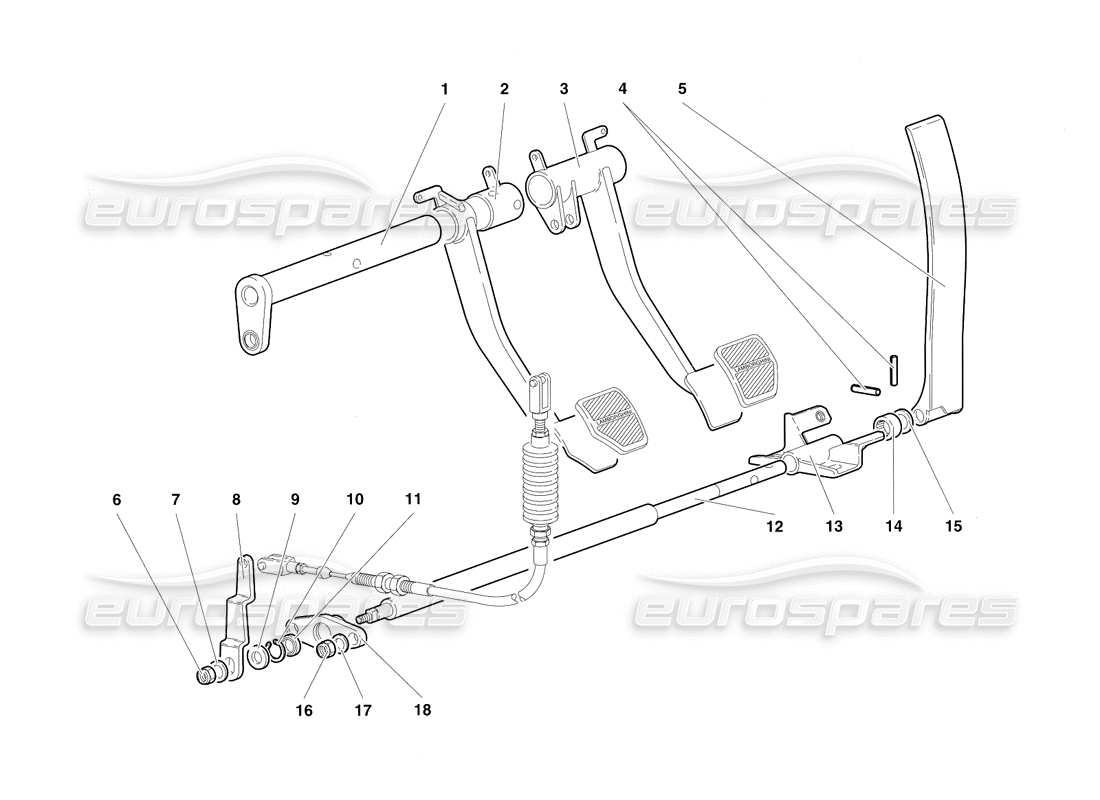 lamborghini diablo sv (1997) pedales (válido para rh d. - marzo 1997) diagrama de piezas