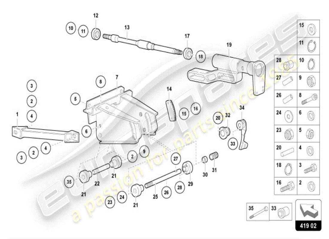 lamborghini diablo vt (1998) sistema de dirección diagrama de piezas