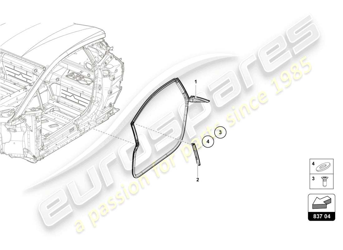 lamborghini sto (2023) sello de puerta puertas delanteras diagrama de piezas