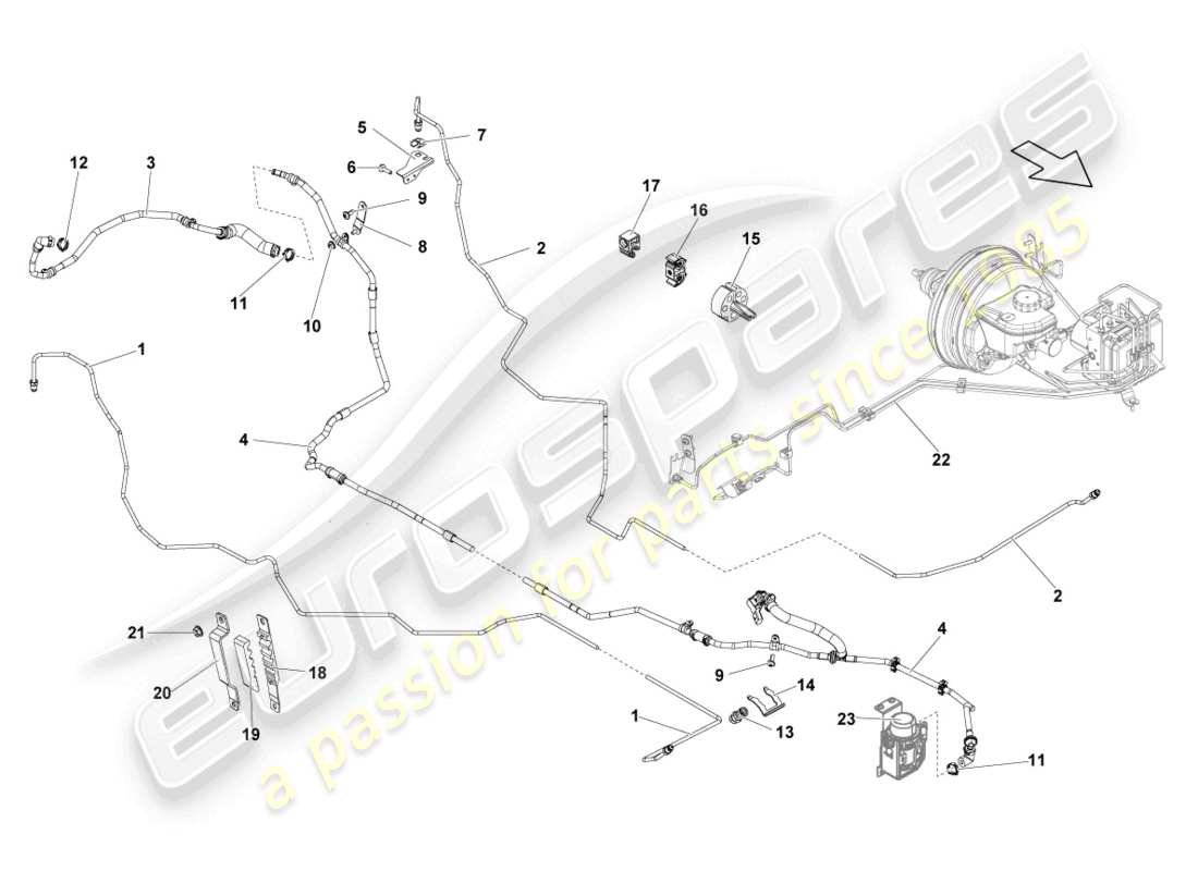 lamborghini lp570-4 sl (2010) tubo de freno diagrama de piezas