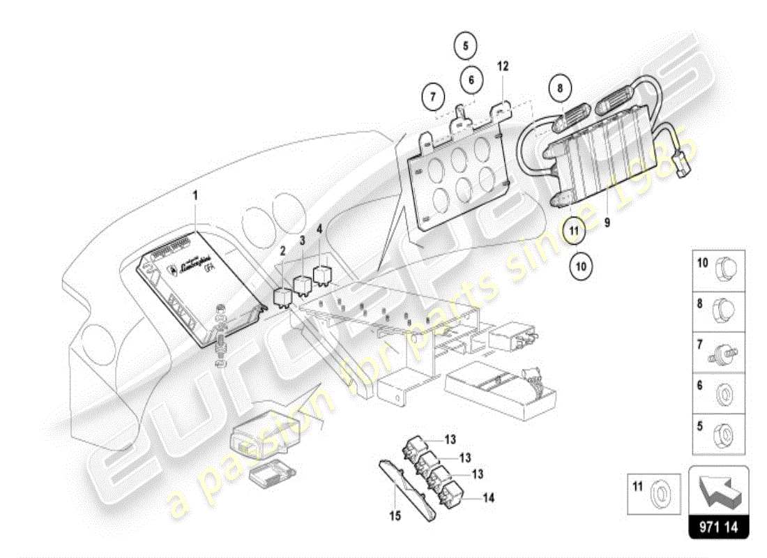 lamborghini diablo vt (1997) diagrama de piezas del sistema eléctrico