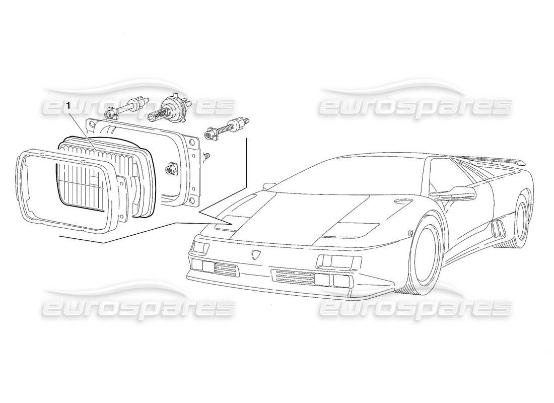 lamborghini diablo se30 (1995) diagrama de piezas de luces (válido para japón: 1995 de enero)