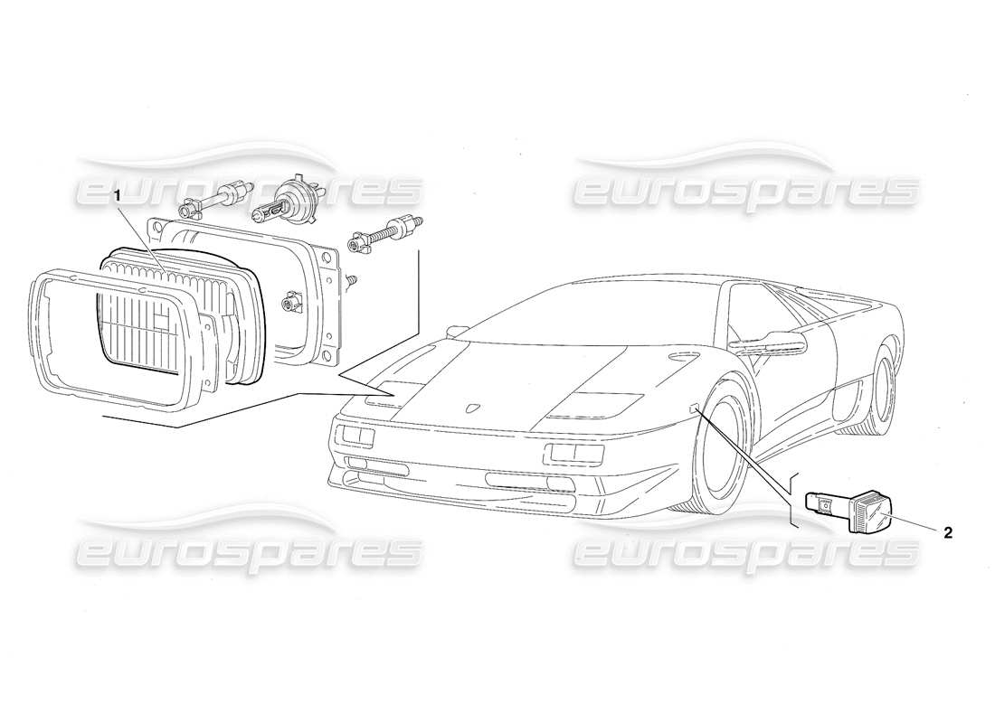 lamborghini diablo sv (1997) diagrama de piezas de luces (válido para japón: 1997 de marzo)