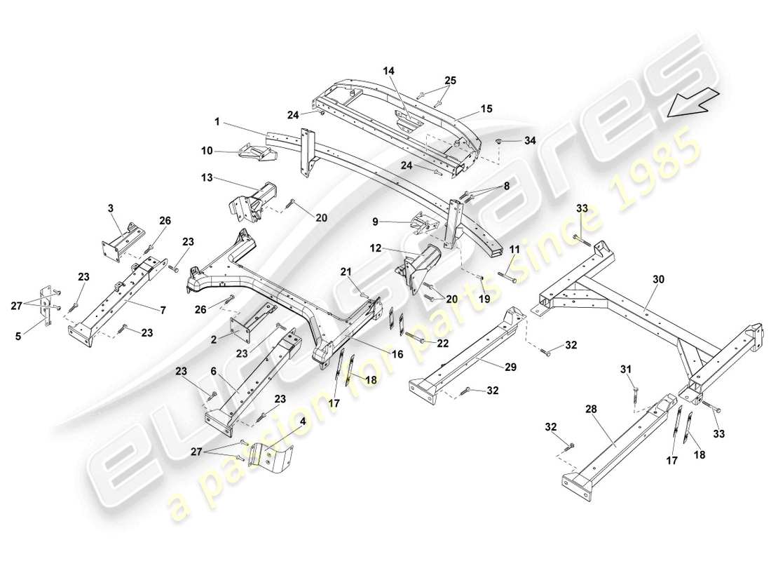 lamborghini lp560-4 coupe fl ii (2014) lateral parte trasera diagrama de pieza trasero