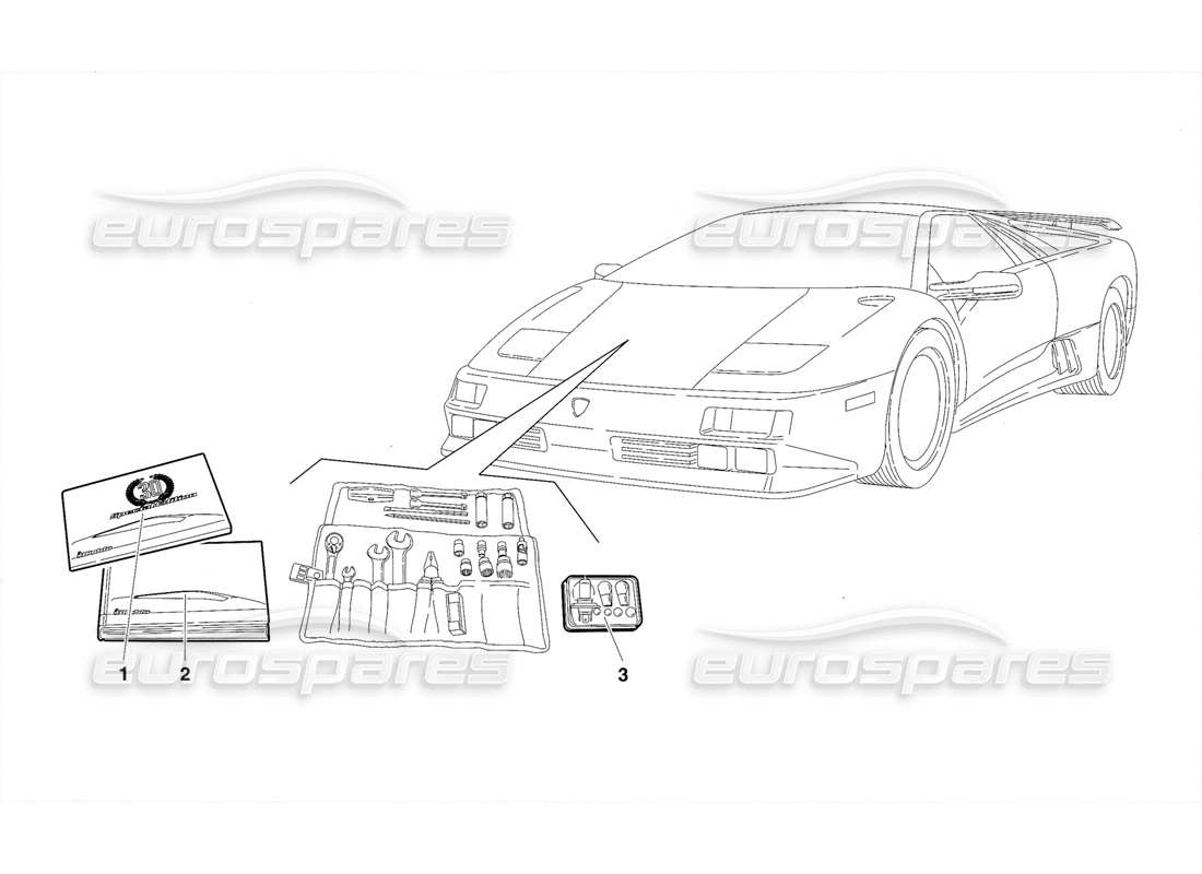 lamborghini diablo se30 (1995) accesorios (válido para ee. uu. - 1995 de enero) diagrama de piezas