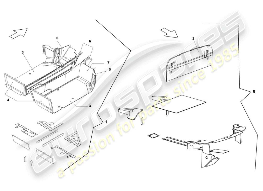 lamborghini lp570-4 spyder performante (2013) revestimiento de suelo diagrama de piezas