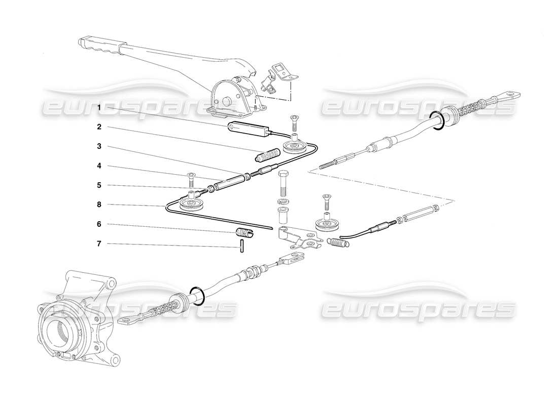 lamborghini diablo sv (1997) freno de mano (válido para rh d. - marzo 1997) diagrama de piezas