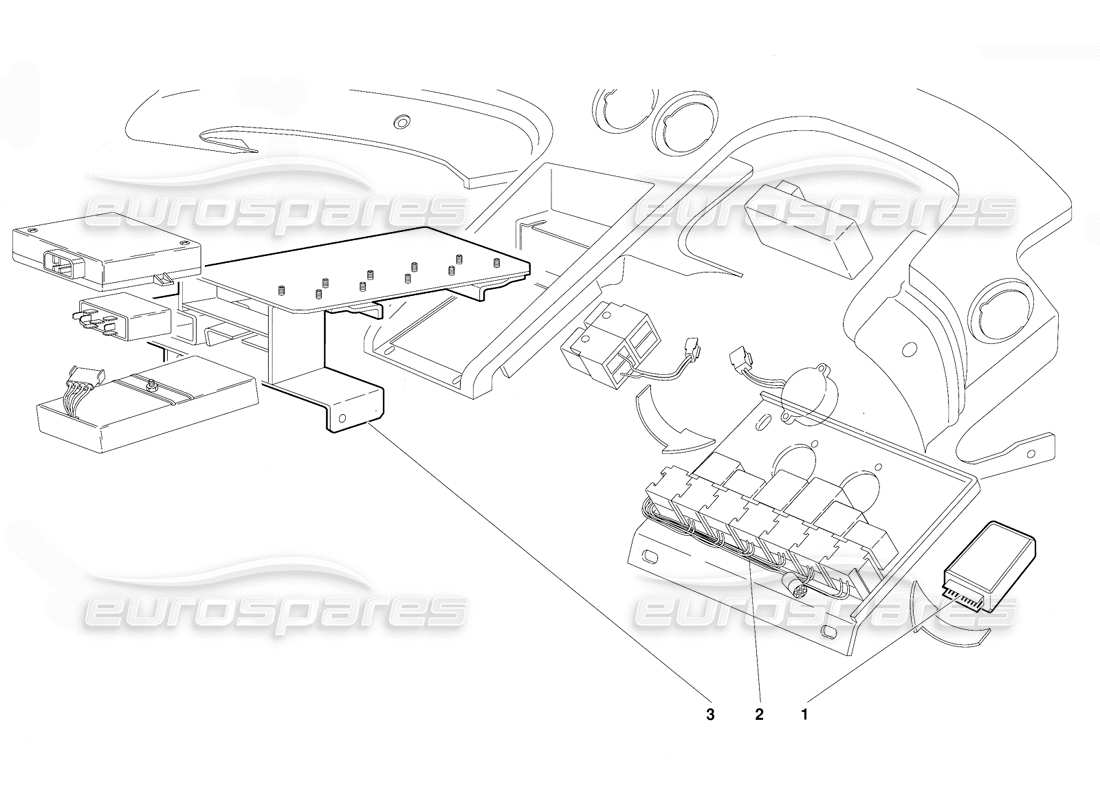 lamborghini diablo (1991) diagrama de piezas del sistema eléctrico (válido para la versión gb: 1991 de octubre)