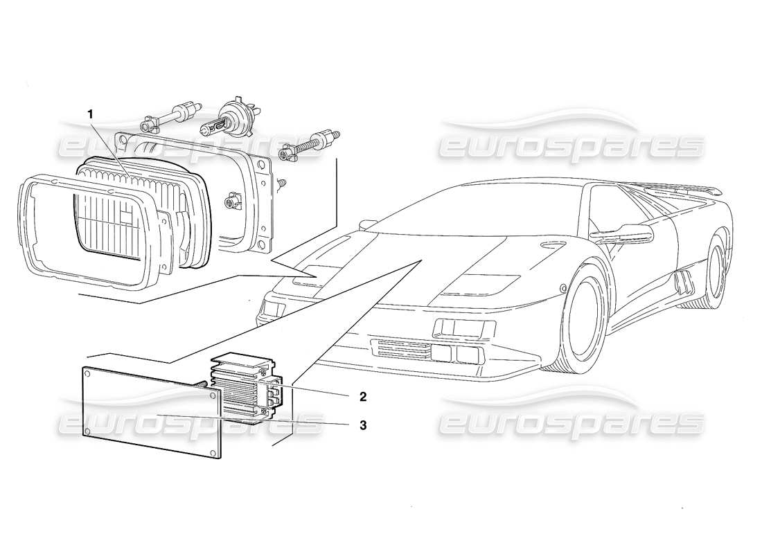 lamborghini diablo se30 (1995) luces (válido para la versión rh d. - enero 1995) diagrama de piezas