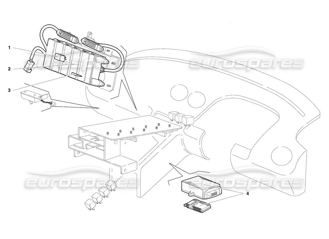 lamborghini diablo se30 (1995) sistema eléctrico (válido para la versión rh d. - enero 1995) diagrama de piezas