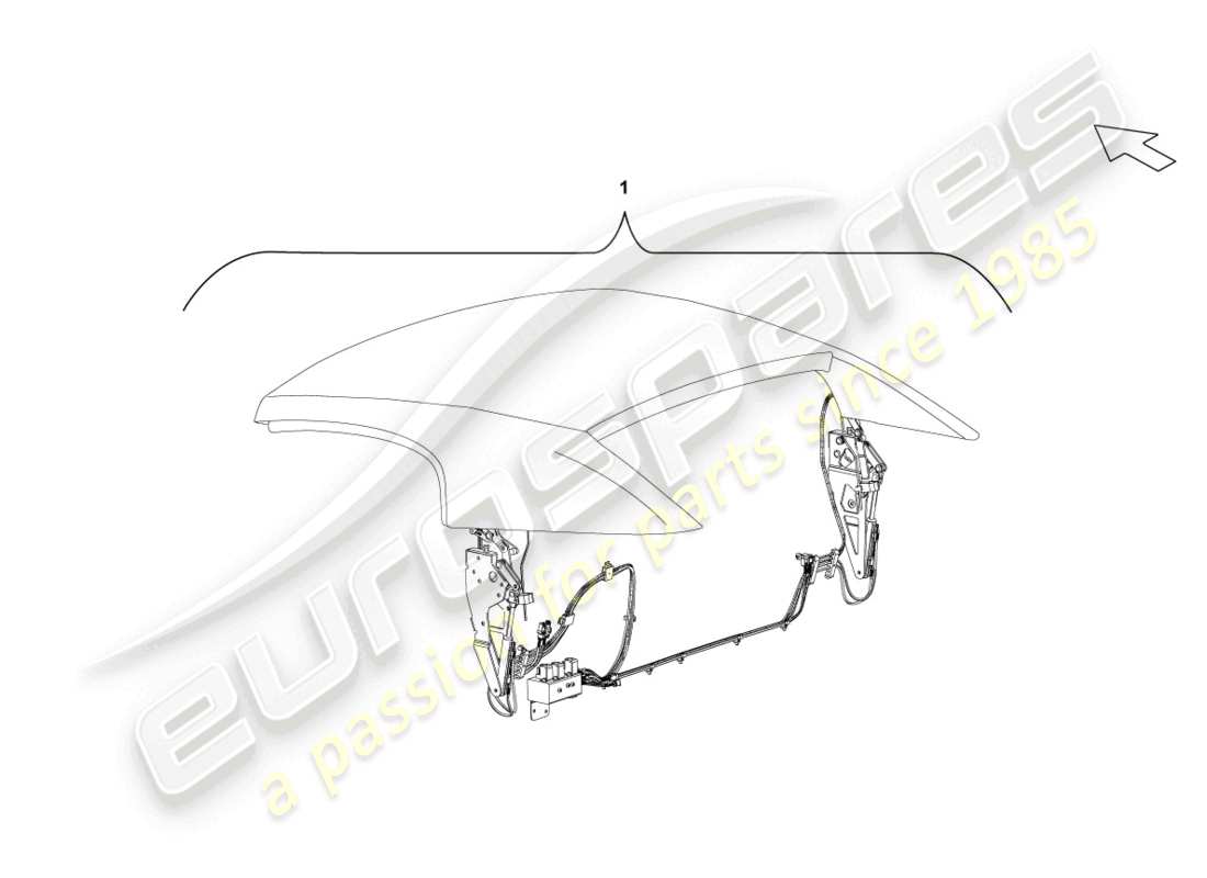 lamborghini lp560-4 spider (2010) diagrama de piezas del techo cabrio