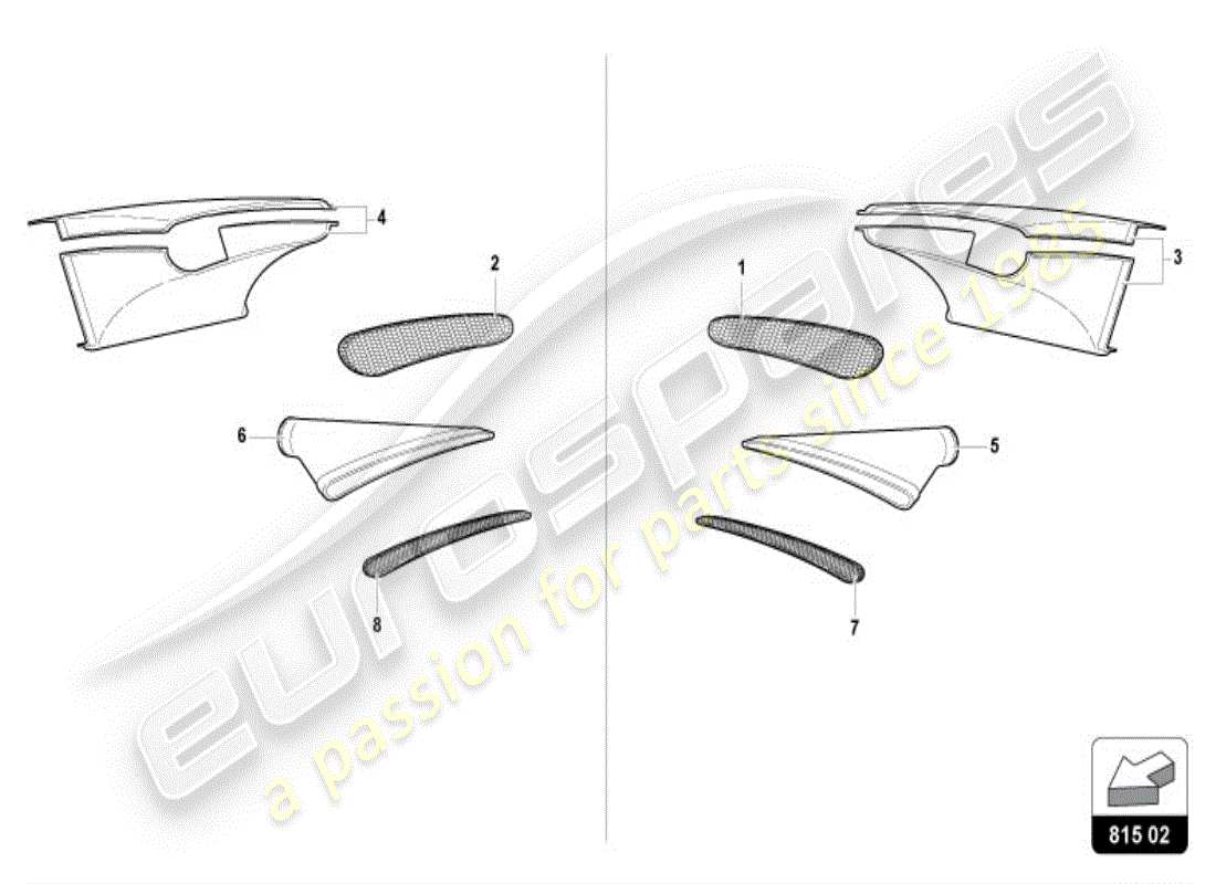 lamborghini diablo vt (1998) diagrama de piezas de la entrada de aire trasera