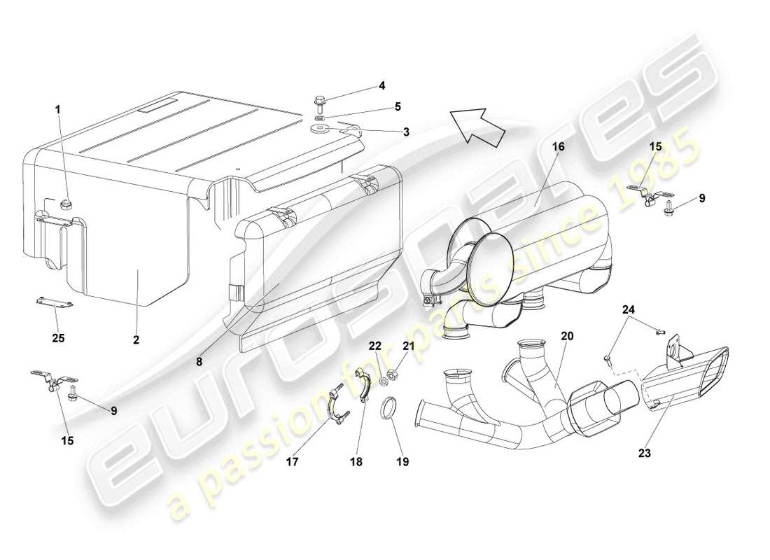 lamborghini lp670-4 sv (2010) silenciador trasero diagrama de piezas