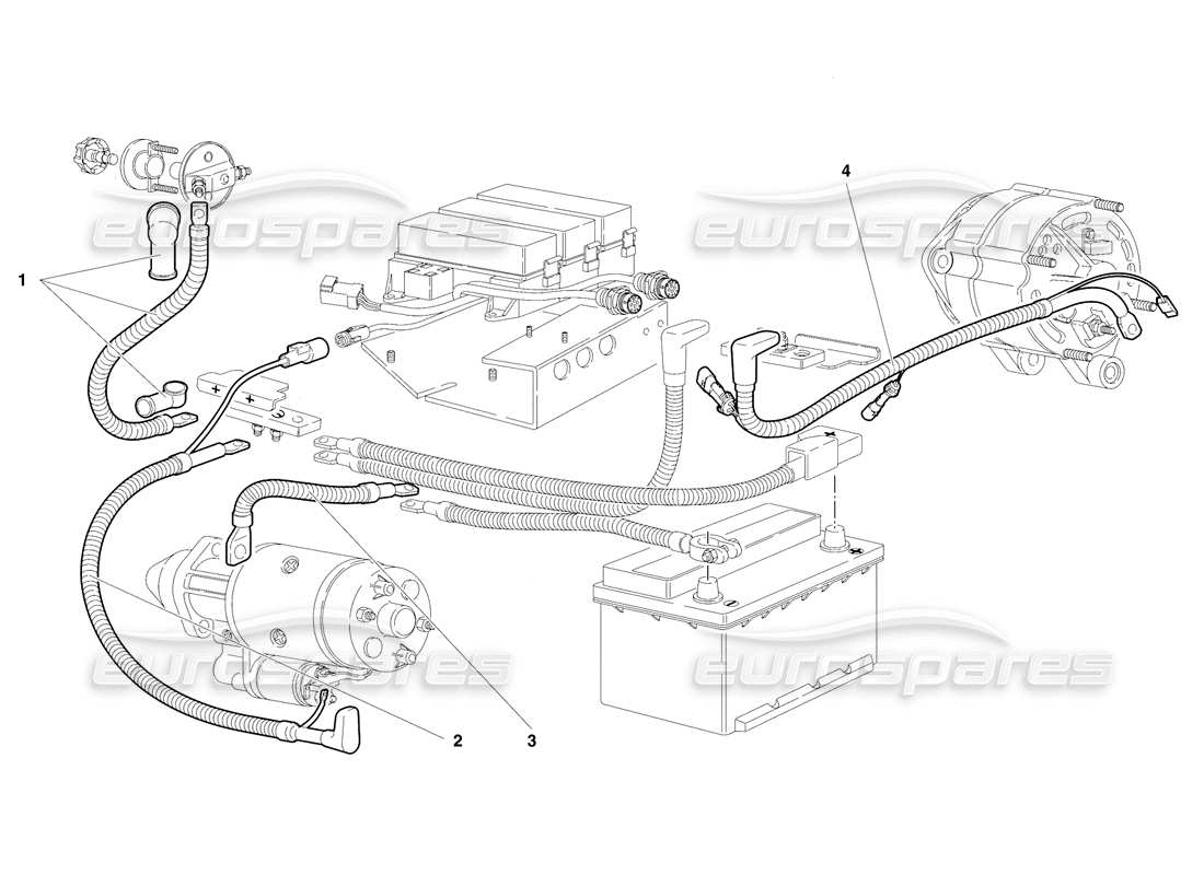 lamborghini diablo se30 (1995) sistema eléctrico (válido para versión rh d. - enero 1995) diagrama de piezas