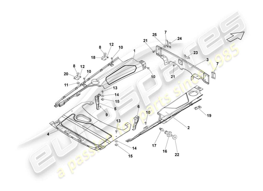lamborghini lp560-4 coupe (2011) tapa para compartimiento del motor diagrama de piezas