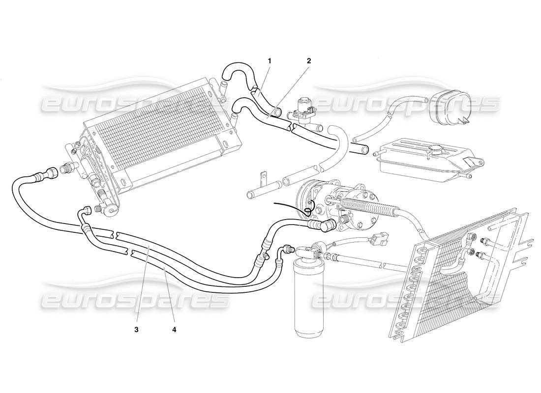 lamborghini diablo sv (1997) diagrama de piezas de control de clima (válido para rh d. - marzo 1997)