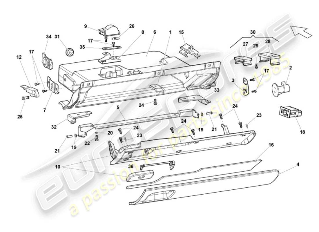 lamborghini lp560-4 spider (2014) guantera diagrama de piezas