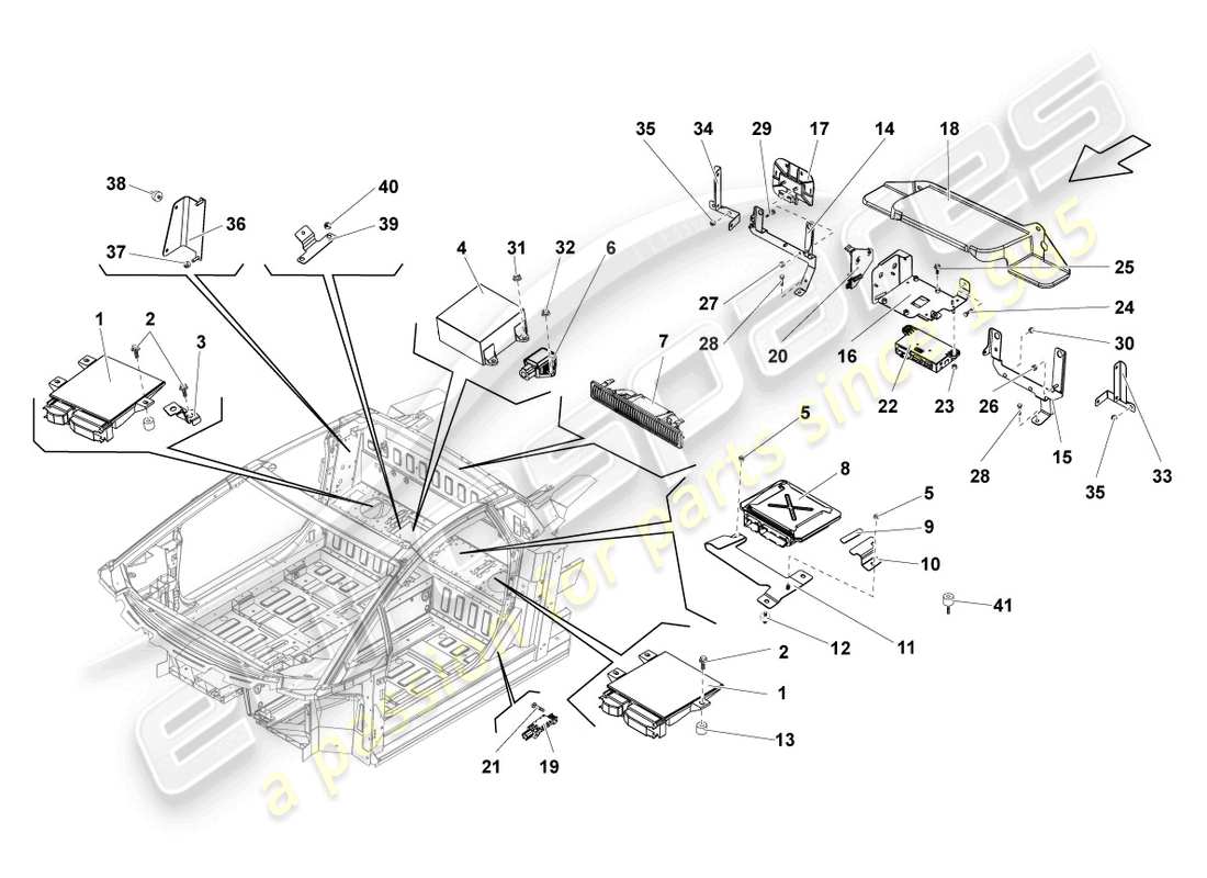 lamborghini gallardo spyder (2006) unidad de control del motor diagrama de piezas