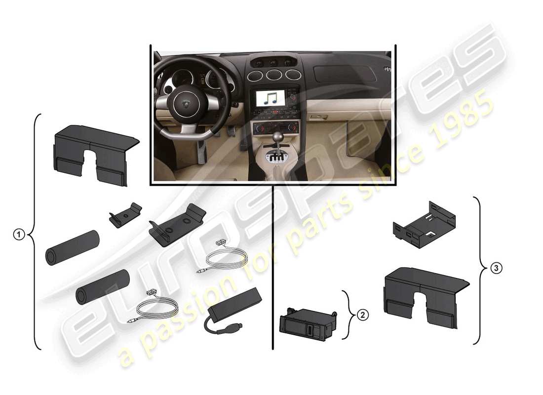 lamborghini lp560-4 spider (accessories) paquete de renovación diagrama de piezas