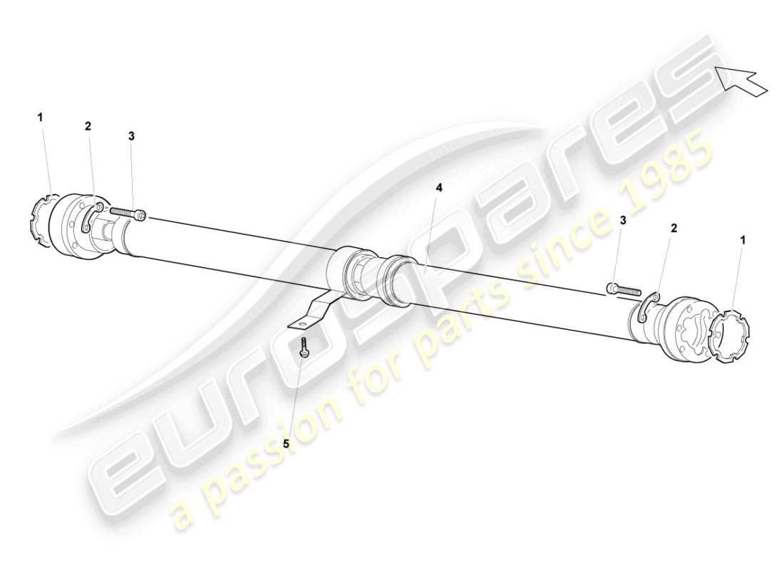lamborghini lp570-4 sl (2010) diagrama de piezas del eje cardán