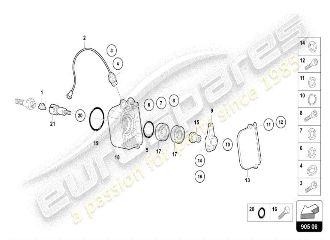 lamborghini diablo vt (1999) sensor de fase diagrama de piezas
