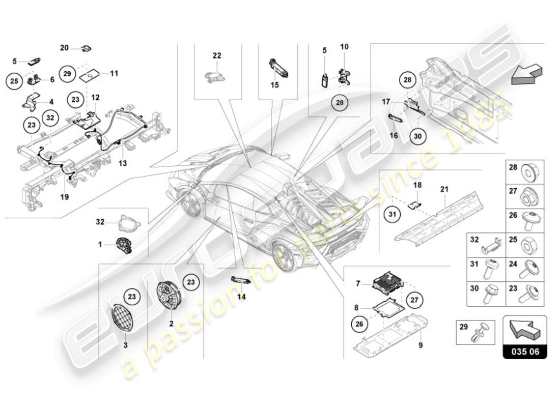 lamborghini sto (2024) aéreo diagrama de piezas