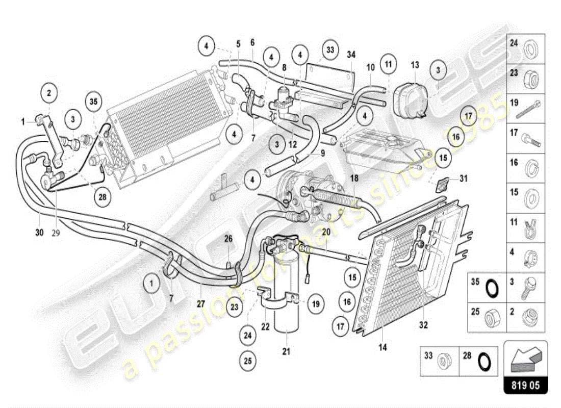 lamborghini diablo vt (1997) calefacción, aire acondicionado. diagrama de piezas del sistema