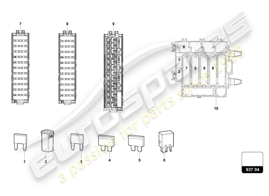 lamborghini urus (2022) diagrama de piezas de fusibles