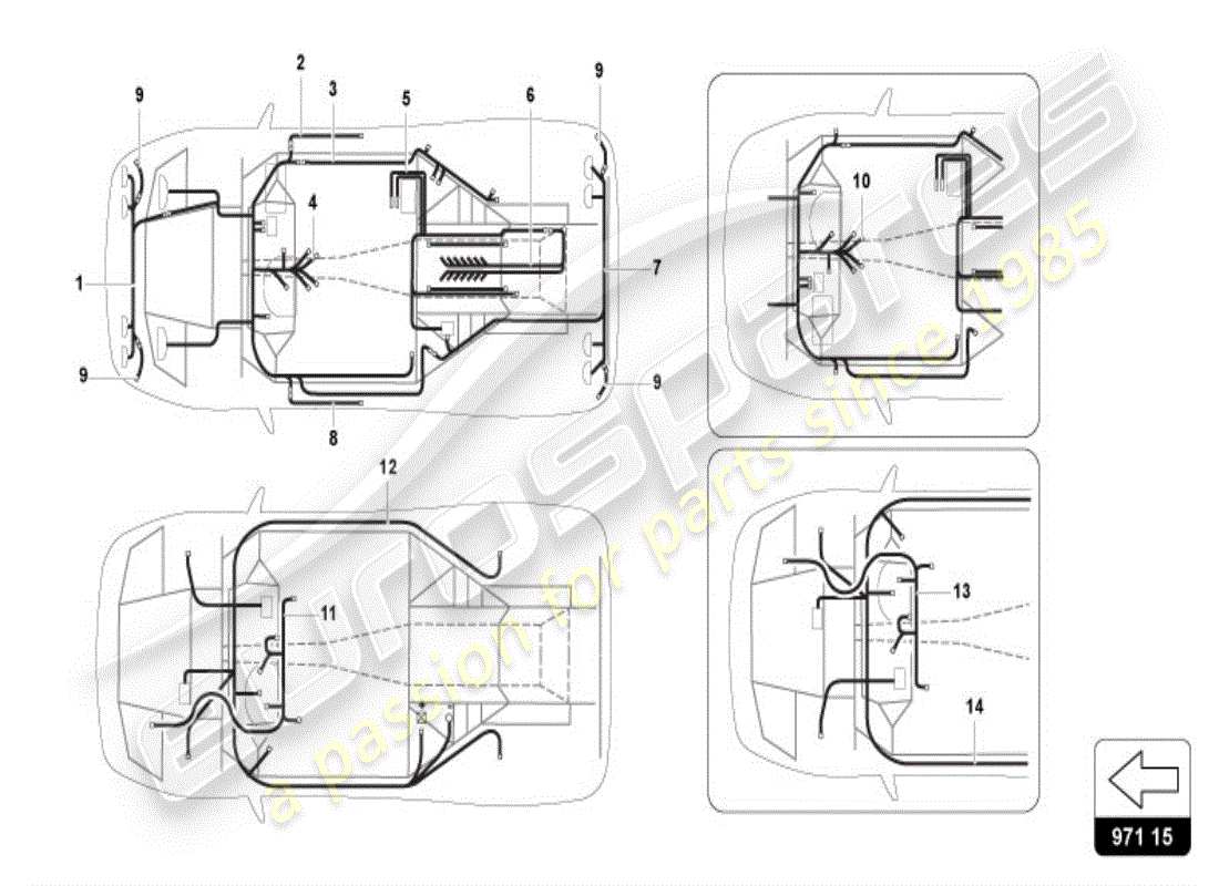 lamborghini diablo vt (1998) sistema eléctrico diagrama de piezas